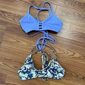 JOLYN Tomcat Bikini Tops BUNDLE Size Small Purple Floral Tie Back Swim